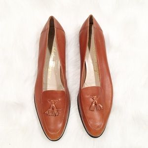 Salvatore Ferragamo brown tassel flats size 9